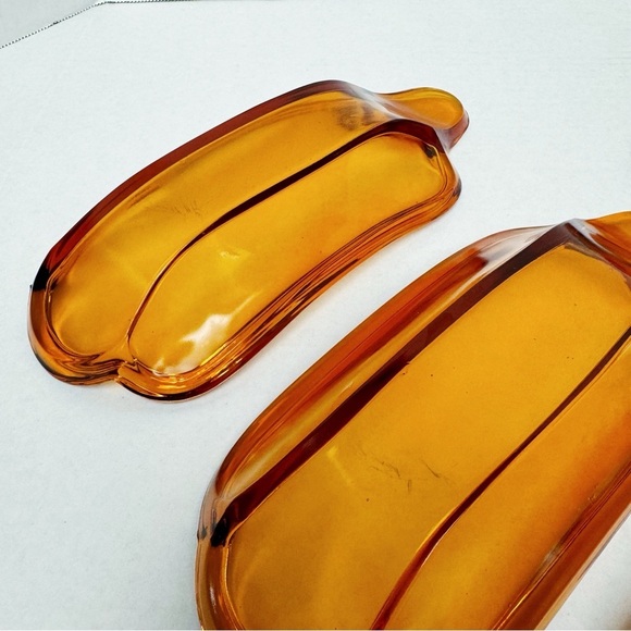 Indiana Glass - Amber Glass Banana Split Bowls Set of 6 - Picture 5 of 6